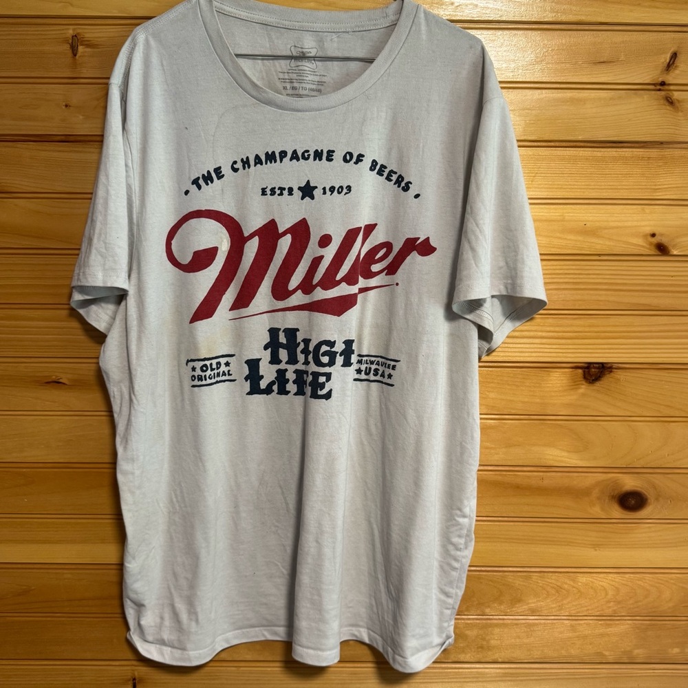 Miller High Life White/Gray T-Shirt XL